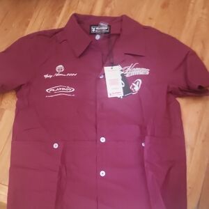 PLAYBOY Burgundy Casual Button Down Shirt